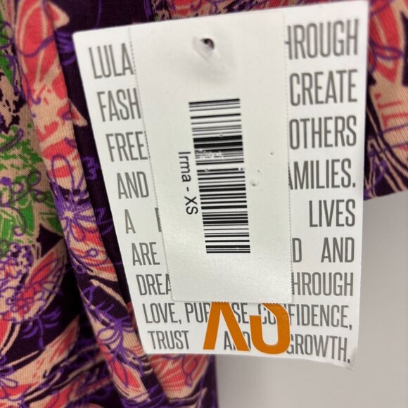 LULAROE NEW Irma Women's XS Purple Pink Green Floral Comfy Stretch - Picture 5 of 5